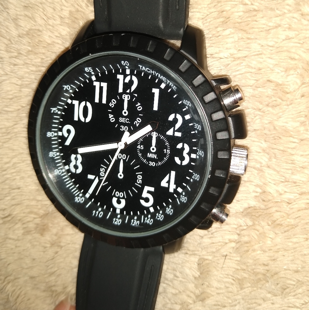 Black Japan movement men's watch Bezel